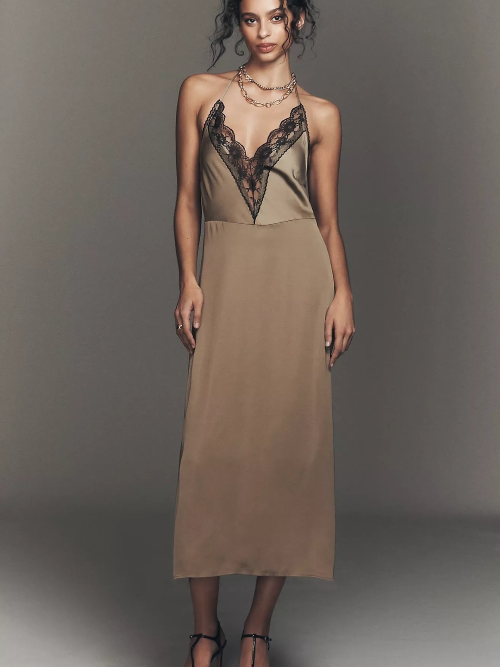 NWT Anthropologie Lace Halter Slip Dress